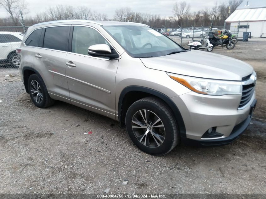 2016 TOYOTA HIGHLANDER XLE V6 - 5TDJKRFH7GS227239