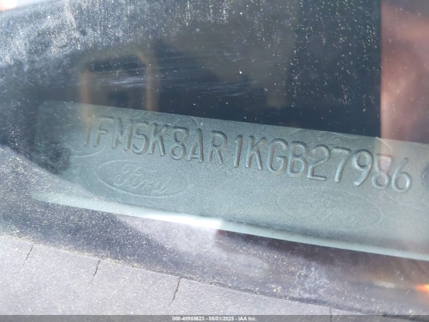 2019 Ford Police Interceptor Utility VIN: 1FM5K8AR1KGB27986 Lot: 40985623