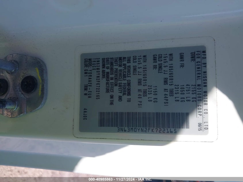 2015 CHEVROLET CITY EXPRESS 1LS - 3N63M0YN2FK722165