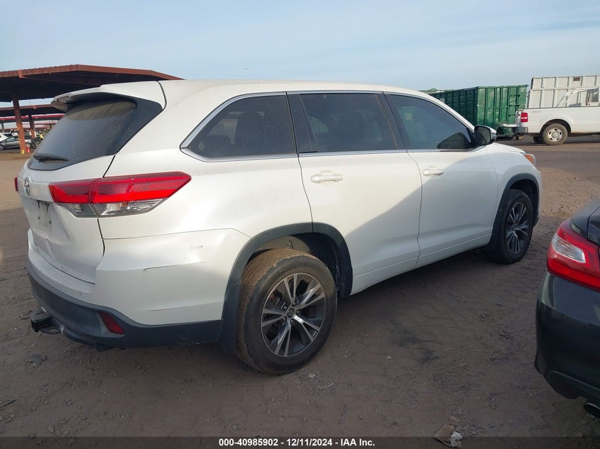 Vin: 5tdzarfh3hs024226, lot: 41475745, toyota highlander le 20174