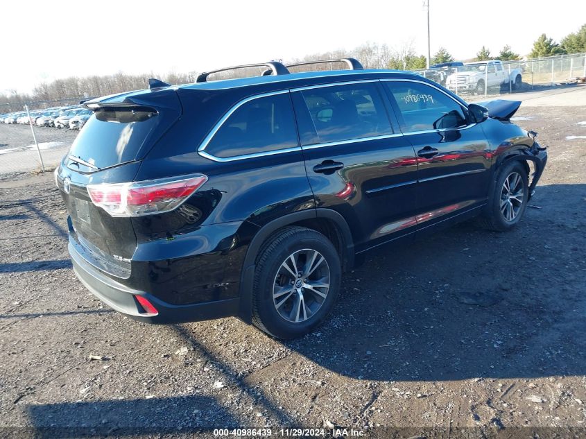 VIN 5TDJKRFH5GS351364 2016 Toyota Highlander, Xle V6 no.4