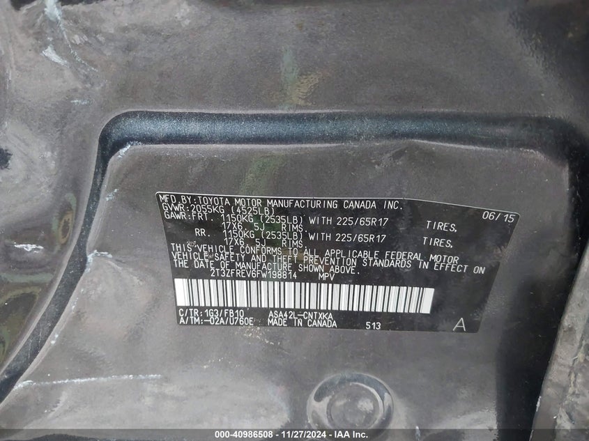 2015 TOYOTA RAV4 LE - 2T3ZFREV6FW198814