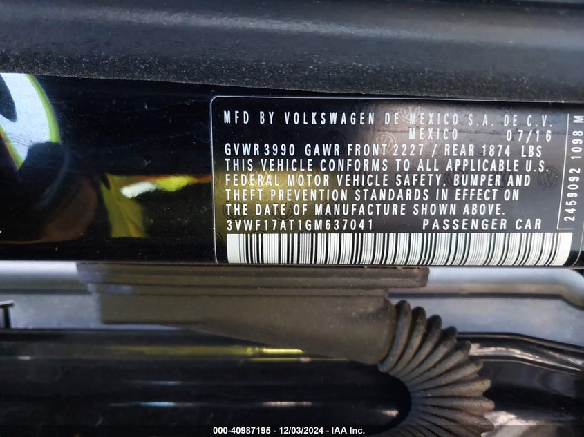 2016 VOLKSWAGEN BEETLE 1.8T S - 3VWF17AT1GM637041