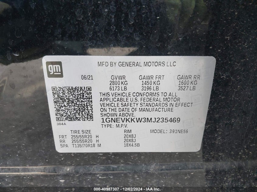 2021 CHEVROLET TRAVERSE AWD PREMIER - 1GNEVKKW3MJ235469