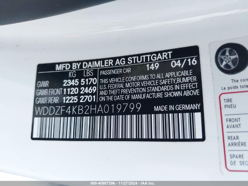 VIN WDDZF4KB2HA019799 2017 Mercedes-Benz E 300, 4Matic no.9