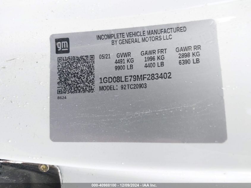 VIN 1GD08LE79MF283402 2021 GMC SIERRA 2500HD no.9