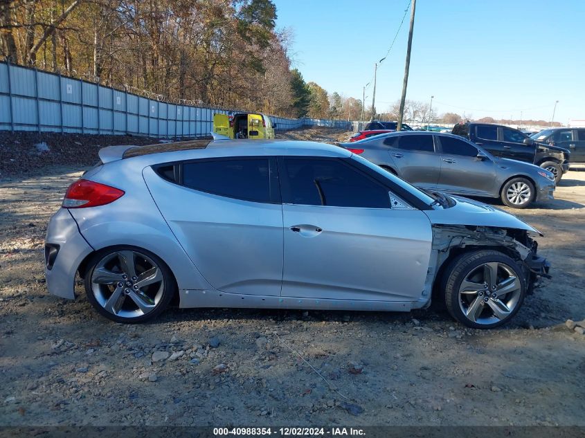 2014 Hyundai Veloster Turbo W/Blue VIN: KMHTC6AE5EU182629 Lot: 40988354