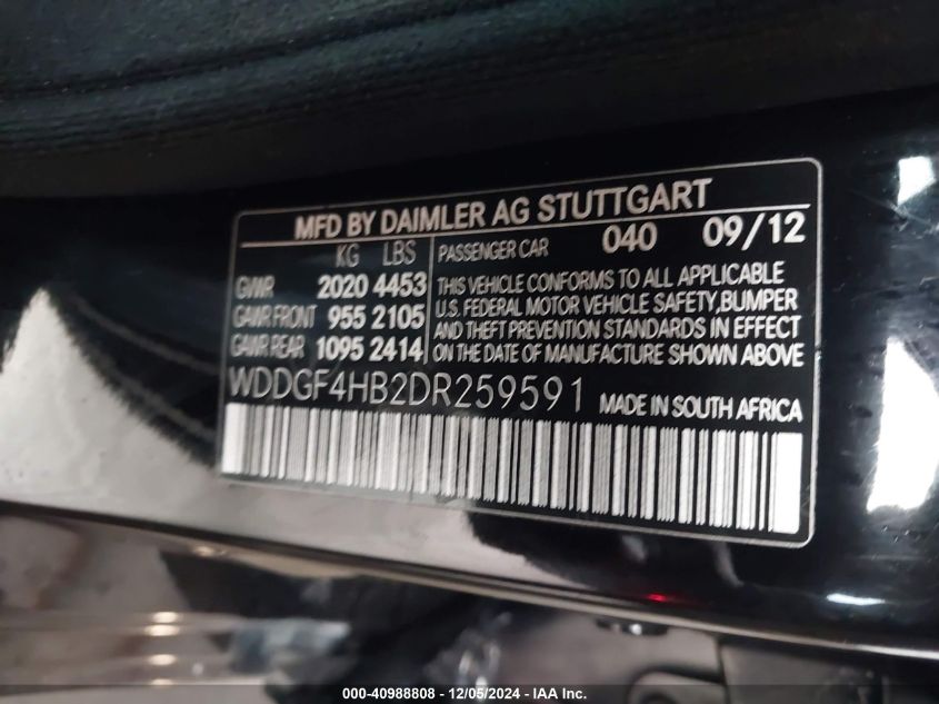 VIN WDDGF4HB2DR259591 2013 Mercedes-Benz C 250, Lux... no.9