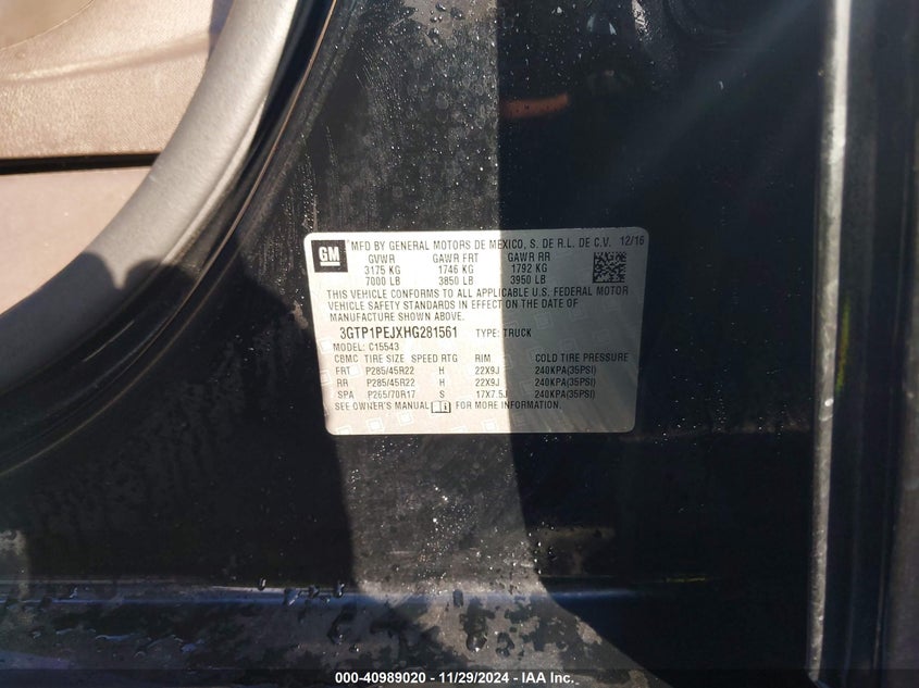 2017 GMC SIERRA 1500 DENALI - 3GTP1PEJXHG281561