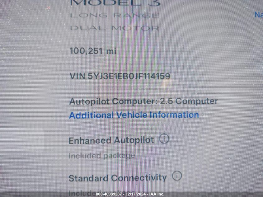 VIN 5YJ3E1EB0JF114159 2018 Tesla Model 3, Long Rang... no.7