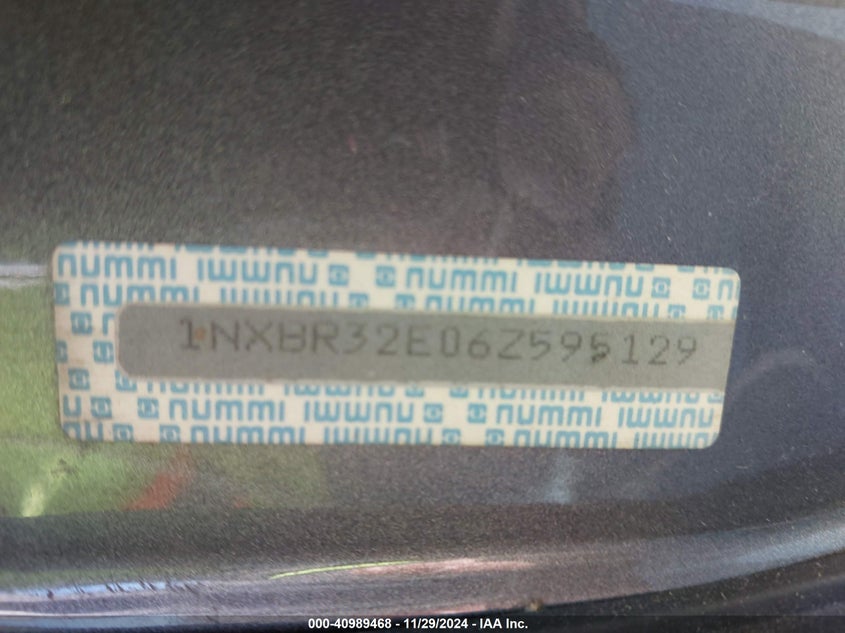 2006 TOYOTA COROLLA VIN: 1NXBR32E06Z595129