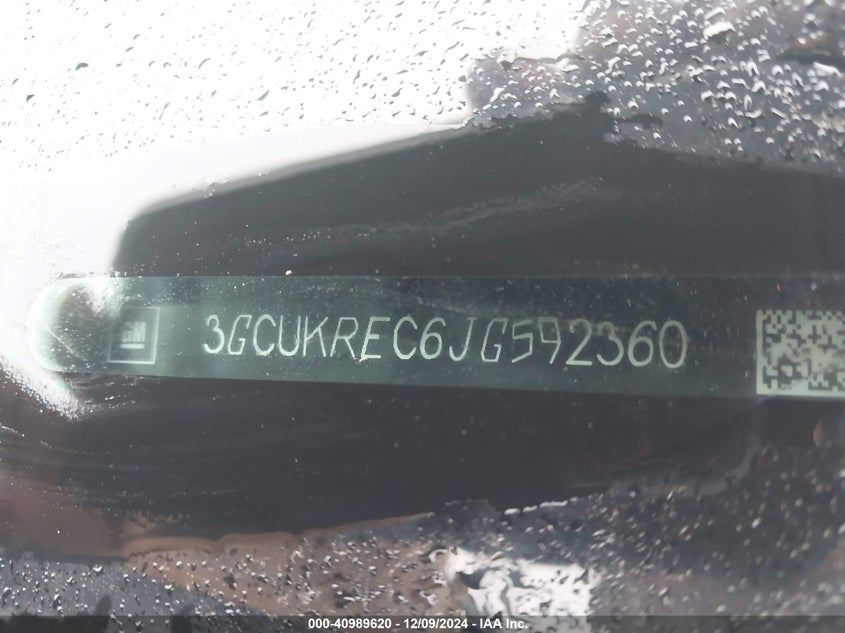 2018 CHEVROLET SILVERADO VIN: 3GCUKREC6JG592360