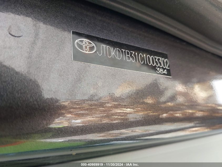 2012 TOYOTA PRIUS C VIN: JTDKDTB31C1003302