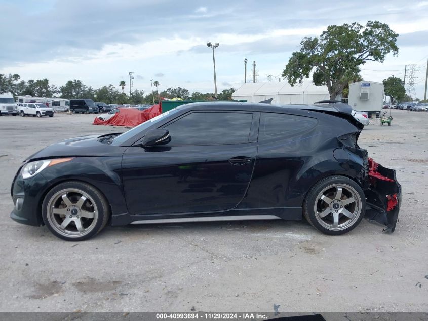 2014 Hyundai Veloster Turbo W/Blue VIN: KMHTC6AE2EU191529 Lot: 40993694