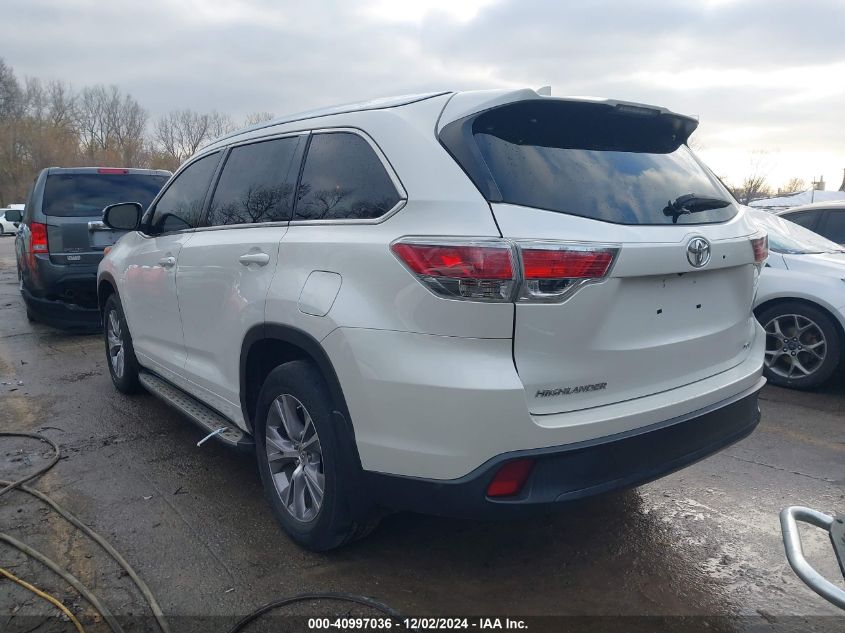 VIN 5TDKKRFH3FS109773 2015 Toyota Highlander, Xle V6 no.3