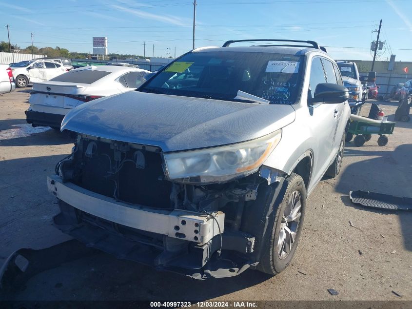 VIN 5TDKKRFH5ES018924 2014 Toyota Highlander, Xle V6 no.2