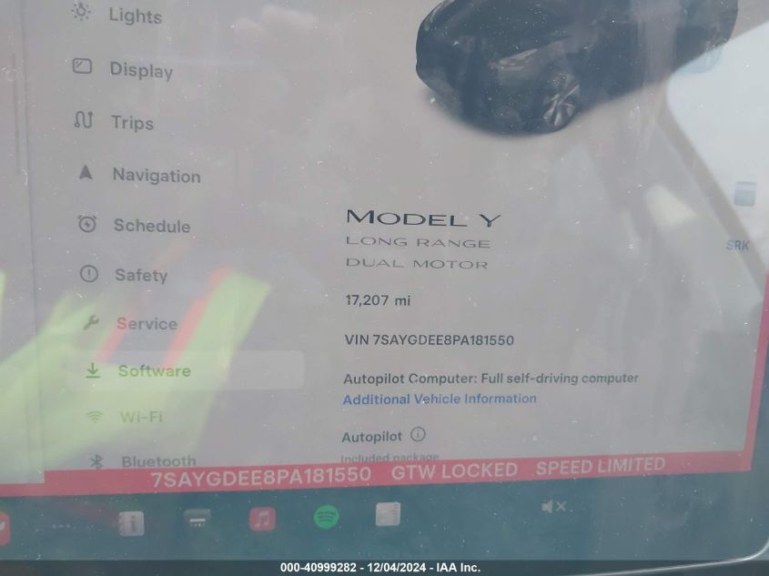 2023 TESLA MODEL Y AWD/LONG RANGE DUAL MOTOR ALL-WHEEL DRIVE - 7SAYGDEE8PA181550