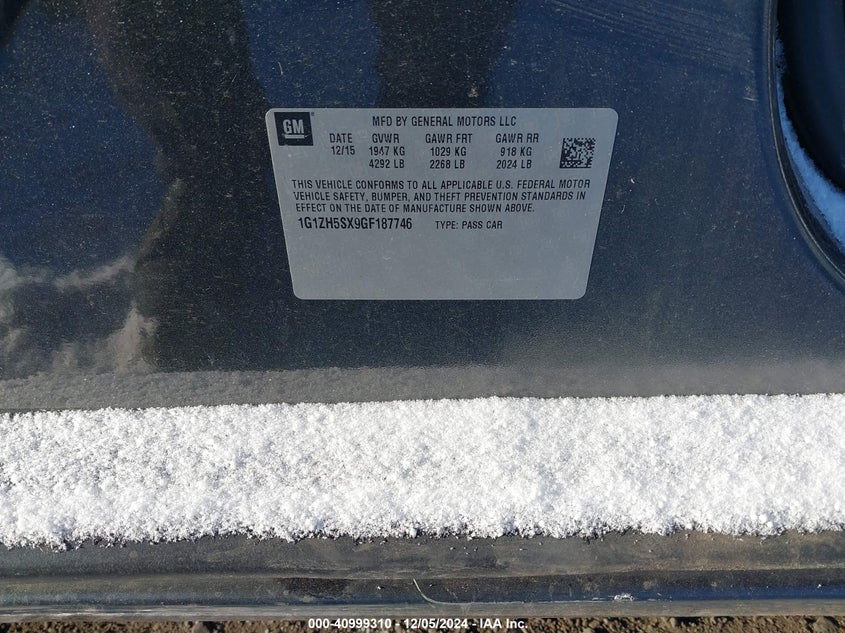 2016 CHEVROLET MALIBU PREMIER - 1G1ZH5SX9GF187746