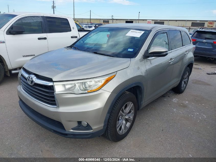 VIN 5TDZKRFH4ES021344 2014 Toyota Highlander, Le Pl... no.2