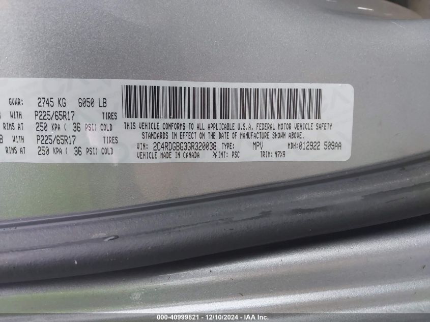 VIN 2C4RDGBG3GR320038 2016 Dodge Grand Caravan, Se... no.9