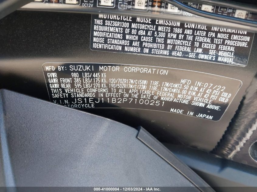 2023 SUZUKI GSX1300 RR JS1EJ11B2P7100251