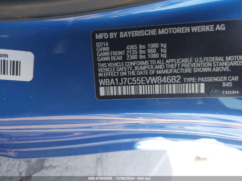 VIN WBA1J7C55EVW84682 2014 BMW M235 no.9