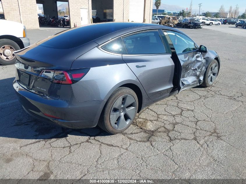 VIN 5YJ3E1EB6NF240418 2022 Tesla Model 3, Long Rang... no.4