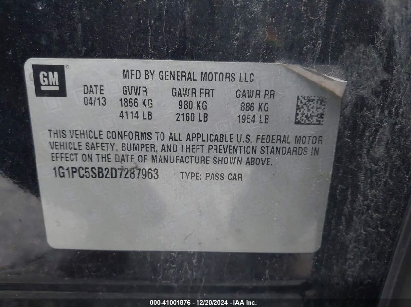 VIN 1G1PC5SB2D7287963 2013 CHEVROLET CRUZE no.9