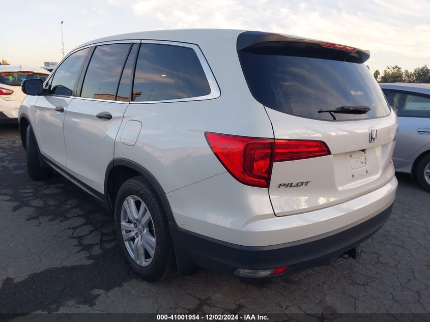 Vin: 5fnyf5h16hb015787, lot: 41491849, honda pilot lx 20173