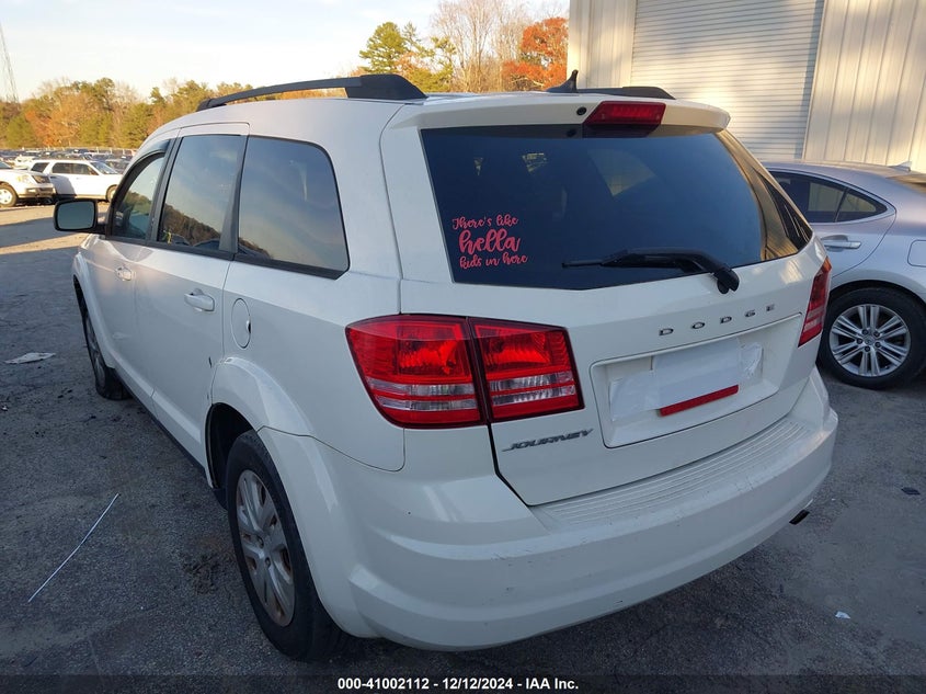 Vin: 3c4pdcab3gt135281, lot: 41492007, dodge journey se 20163
