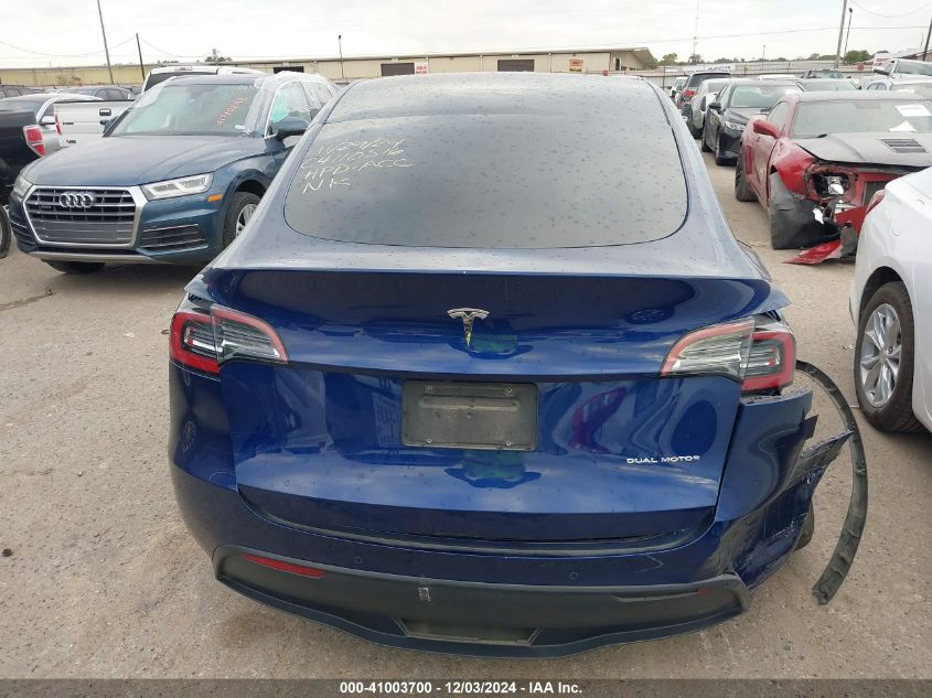 2022 Tesla Model Y Long Range Dual Motor All-Wheel Drive VIN: 7SAYGDEE5NF480073 Lot: 41152899