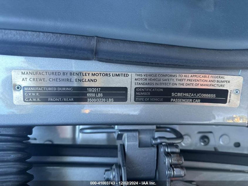 2018 Bentley Flying Spur - SCBEH9ZA1JC066655