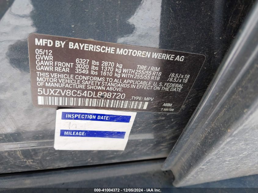 VIN 5UXZV8C54DL898720 2013 BMW X5, Xdrive50I no.9