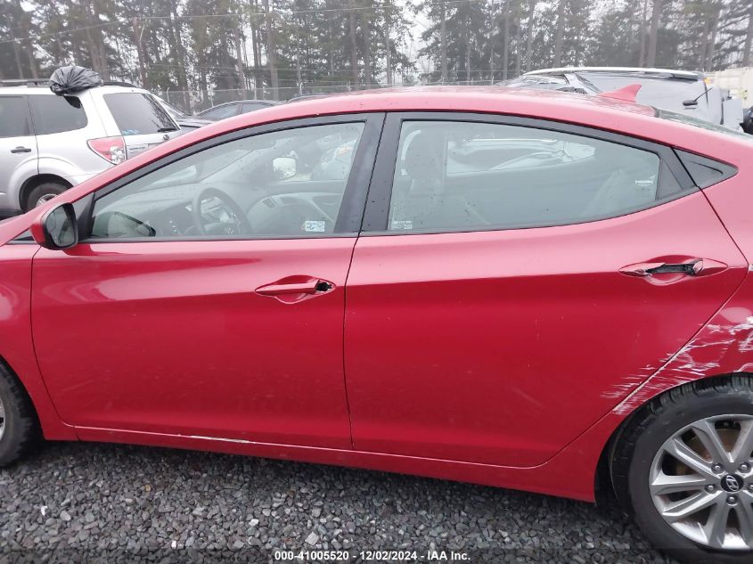 2014 Hyundai Elantra Se VIN: KMHDH4AEXEU092595 Lot: 41005520