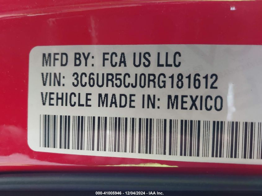 2024 RAM 2500 VIN: 3C6UR5CJ0RG181612