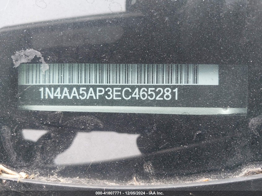 2014 NISSAN MAXIMA VIN: 1N4AA5AP3EC465281