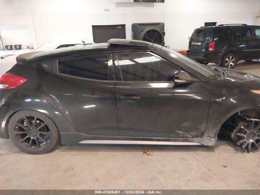 2013 Hyundai Veloster Turbo W/Blue VIN: KMHTC6AE0DU167471 Lot: 41008481