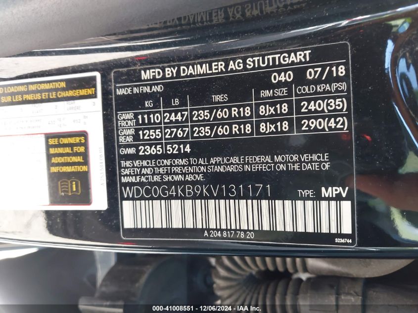 VIN WDC0G4KB9KV131171 2019 Mercedes-Benz GLC 300, 4... no.9