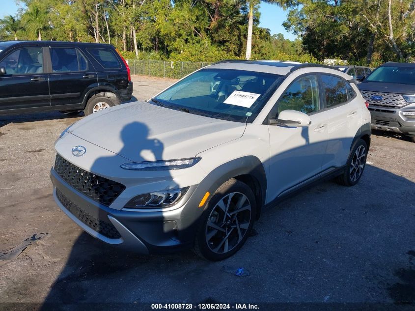 2022 Hyundai Kona Limited VIN: KM8K53A32NU926836 Lot: 41008728