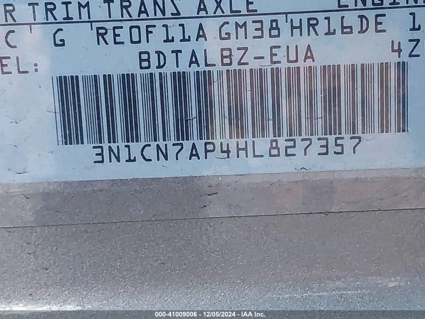 2017 NISSAN VERSA 1.6 SV - 3N1CN7AP4HL827357