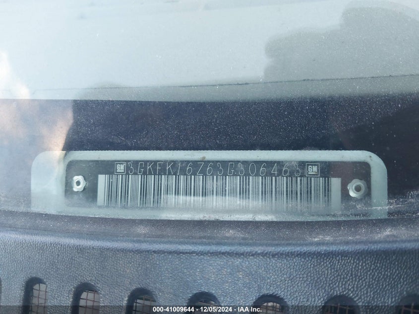 2003 GMC Yukon Xl 1500 Slt VIN: 3GKFK16Z63G306463 Lot: 41009644