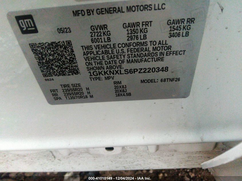 VIN 1GKKNXLS6PZ220348 2023 GMC ACADIA no.9