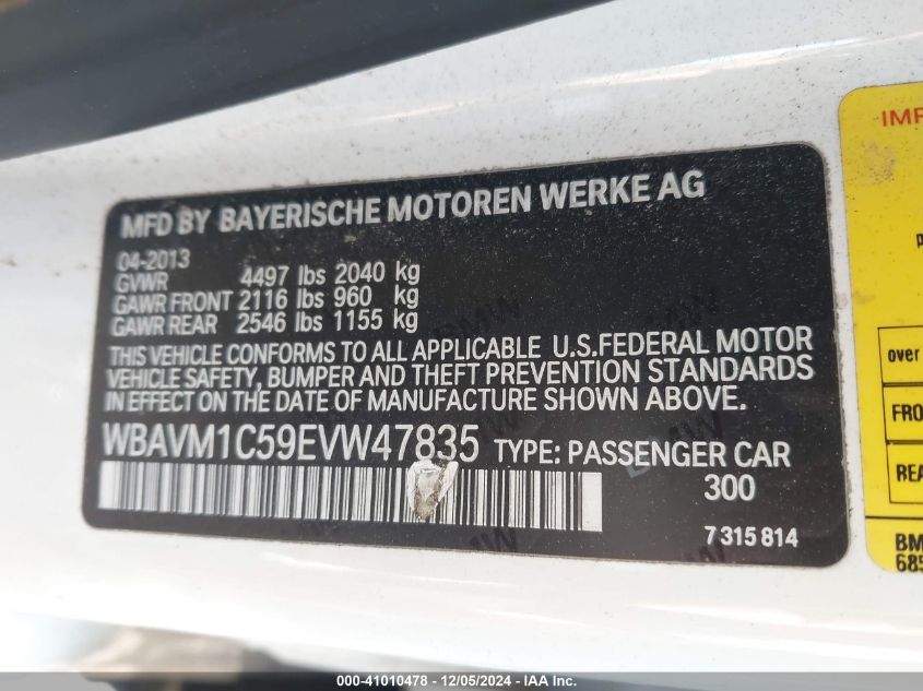 VIN WBAVM1C59EVW47835 2014 BMW X1, Sdrive28I no.9