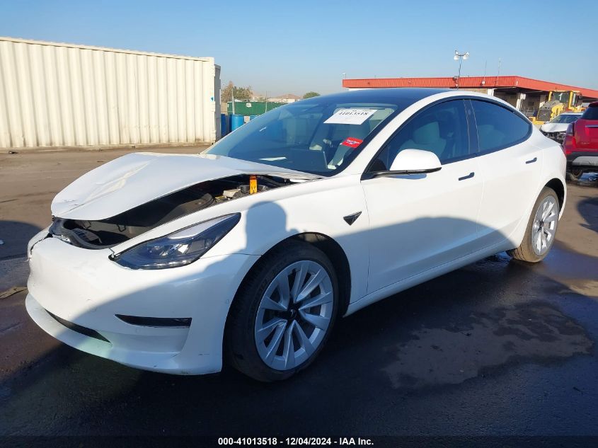 VIN 5YJ3E1EB3NF136615 2022 Tesla Model 3, Long Rang... no.2