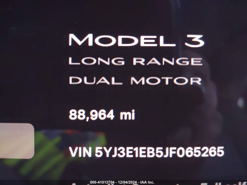 VIN 5YJ3E1EB5JF065265 2018 Tesla Model 3, Long Rang... no.7