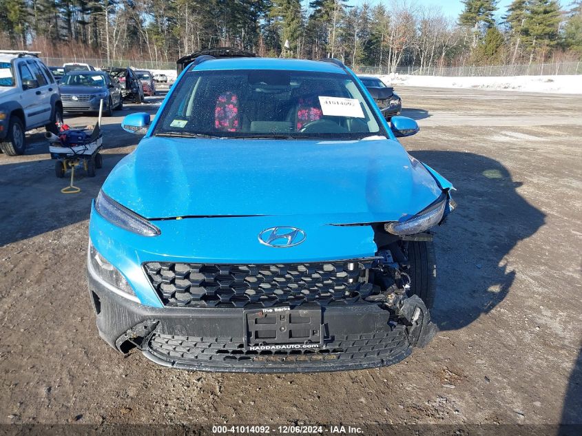 2022 Hyundai Kona Sel VIN: KM8K6CAB3NU923125 Lot: 41014092