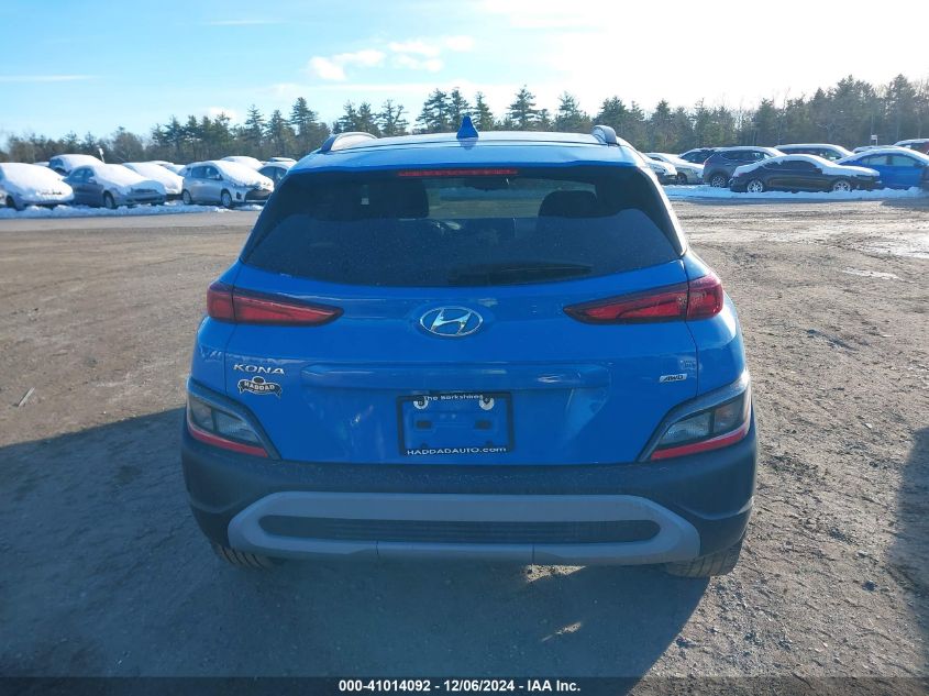 2022 Hyundai Kona Sel VIN: KM8K6CAB3NU923125 Lot: 41014092