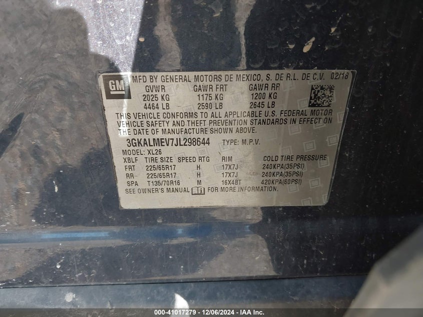 2018 GMC TERRAIN SLE - 3GKALMEV7JL298644