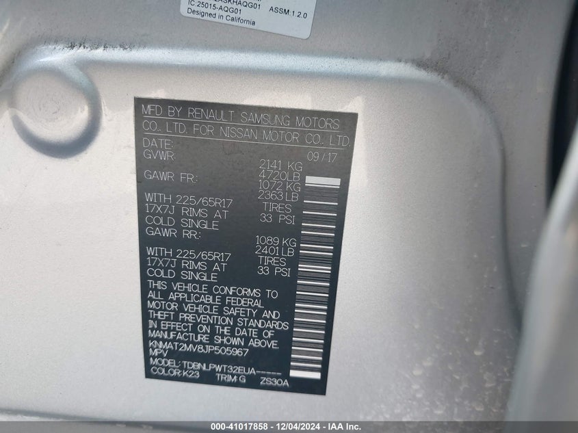 2018 NISSAN ROGUE S - KNMAT2MV8JP505967