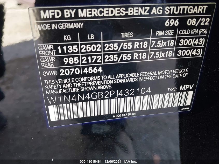 VIN W1N4N4GB2PJ432104 2023 MERCEDES-BENZ GLA 250 no.9